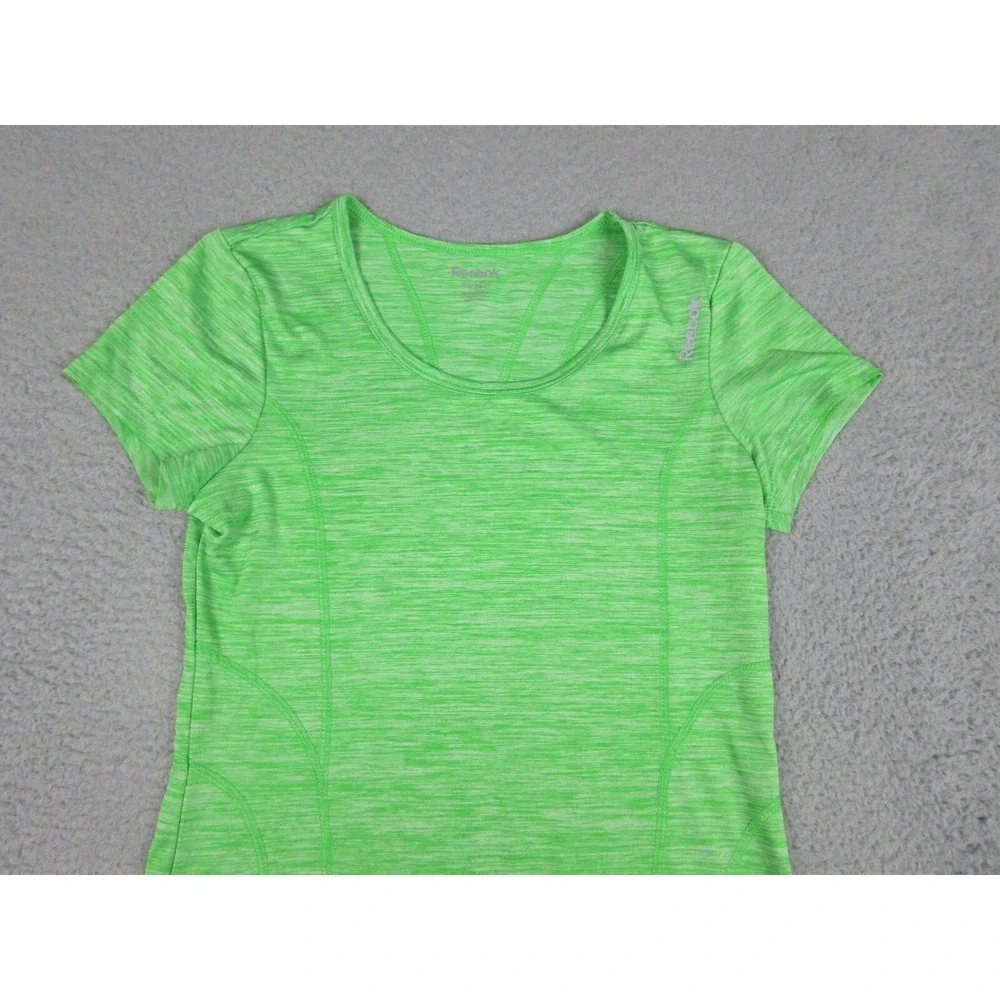 Reebok Shirt Womens XS Green Short Sleeve Scoop Neck Athletic Running Gym Top